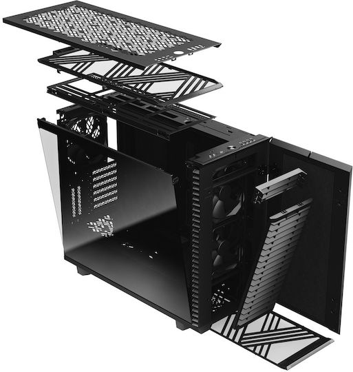 Fractal Design Define 7 Gaming Midi Tower Κουτί Υπολογιστή με Πλαϊνό Παράθυρο Γκρι