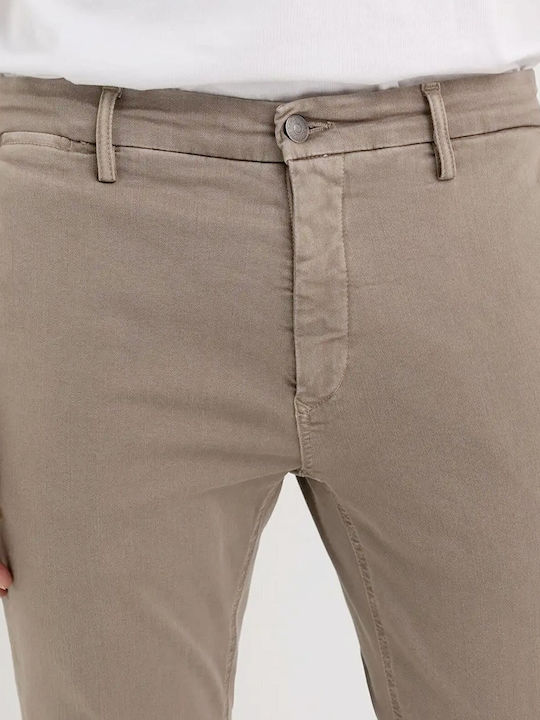 Zeumar Παντελόνι Chino Ελαστικό σε Slim Εφαρμογή Sand