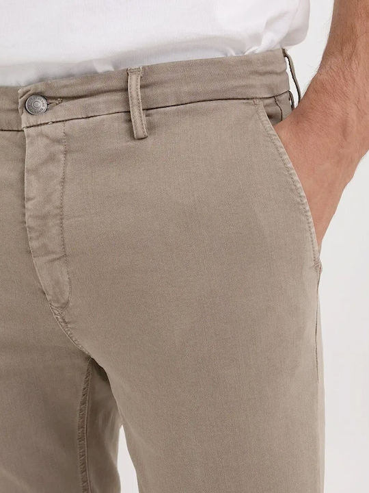 Zeumar Παντελόνι Chino Ελαστικό σε Slim Εφαρμογή Sand