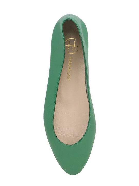 Leather Ballerinas Green