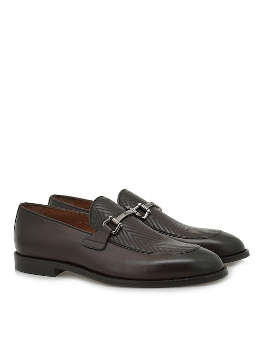 Lorenzo Russo Men's Leather Loafers Brown