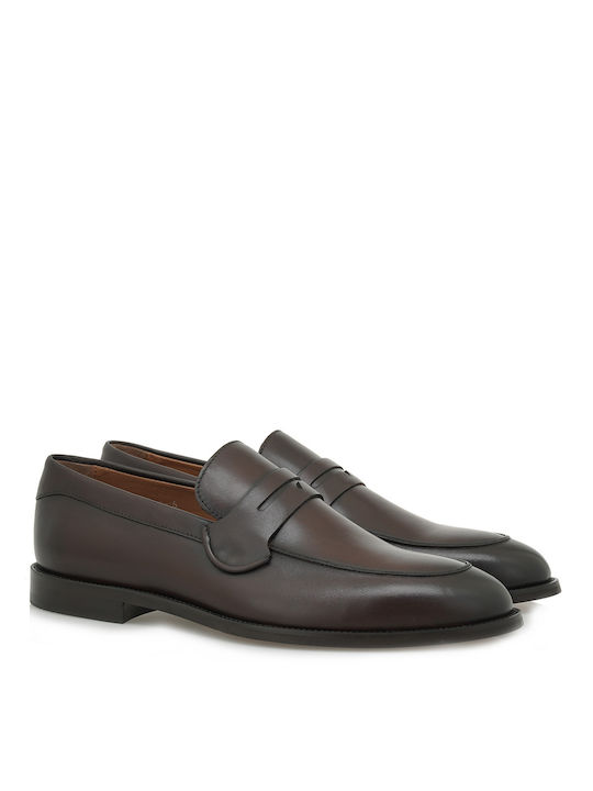 Lorenzo Russo Men's Leather Loafers Brown