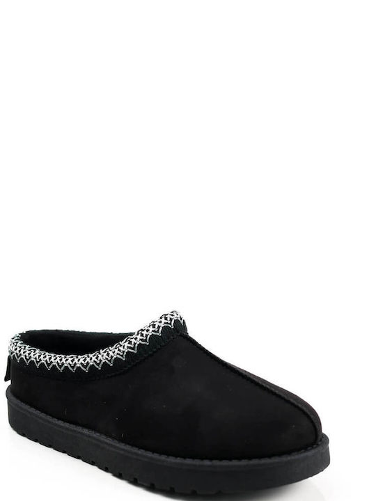 Ligglo Winter Women's Slippers with fur in Black color