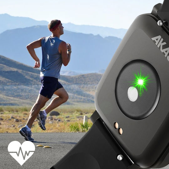 Bluetooth смарт часовник водоустойчив Ip68 сертифициран 15 дни автономност Akashi черен