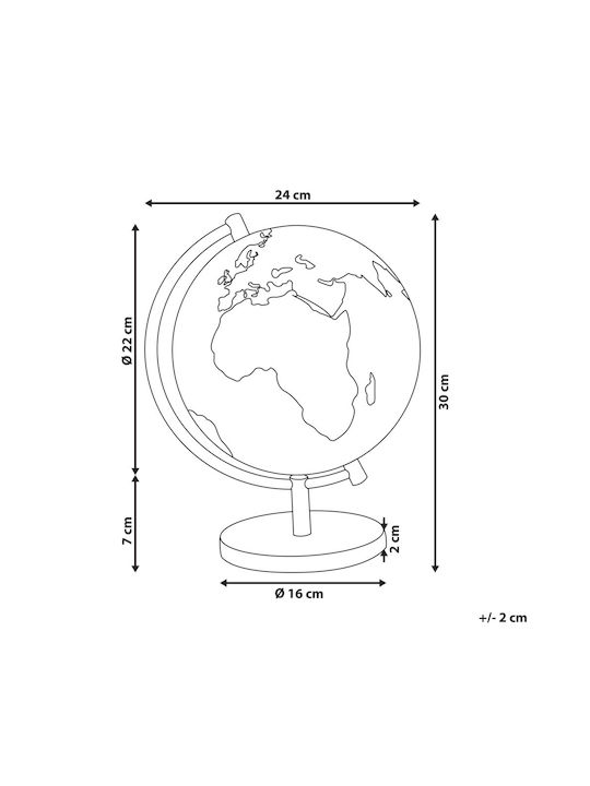 Beliani World Globe with Diameter 22cm and Height 30cm