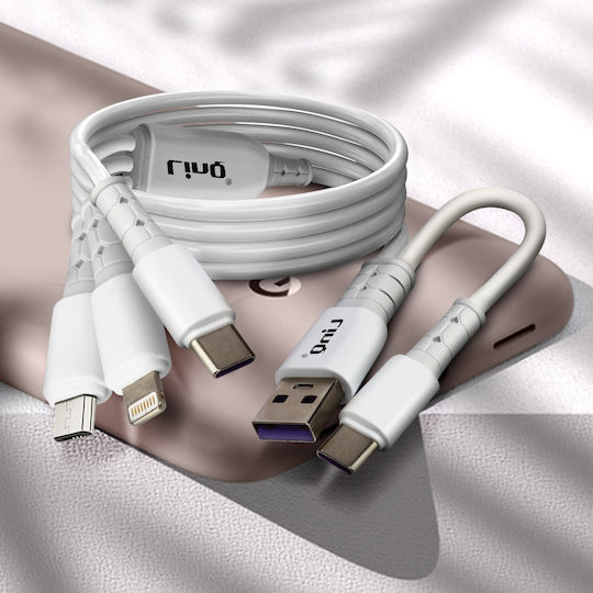 LinQ Regular Cablu USB la Lightning / Type-C / micro USB cu mai multe porturi Negru 1.2m (TPC9133)