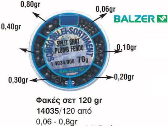 Комплект Риболовни Тежести Оловни Сачми Balzer