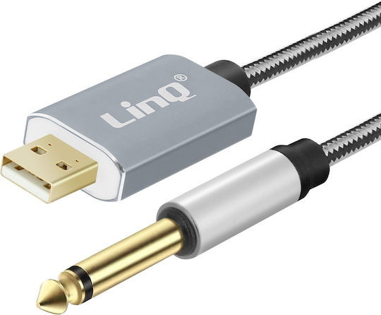 LinQ USB 2.0 Cable USB-A male - 3.5mm male Γκρι 3m KL6308U