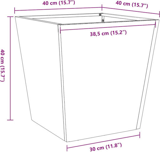 vidaXL Set 2 Metallische Blumenkästen Lime Grün 40cm