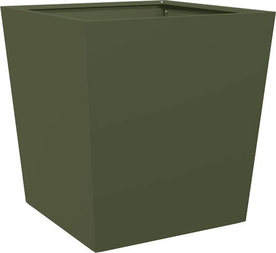vidaXL Set 2 Metallische Blumenkästen Grün, Grün 50cm