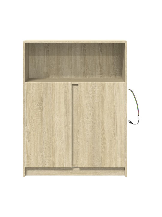 Sideboard made of Wood & Glass Sonoma Oak 77x34x100cm