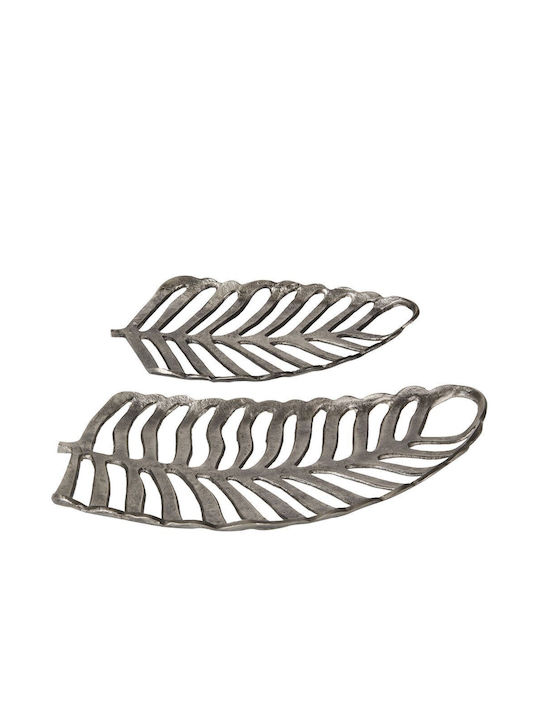 Beliani Set Decorative de Platouri Din argint Argintiu 2buc