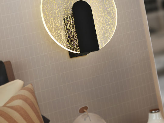 Auris Lamp Wall with Integrated LED Black 19cm
