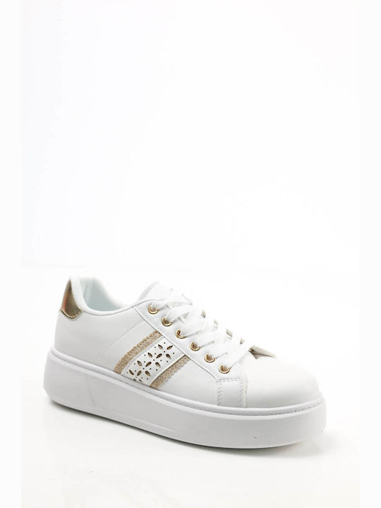 Ligglo Femei Sneakers White / Gold