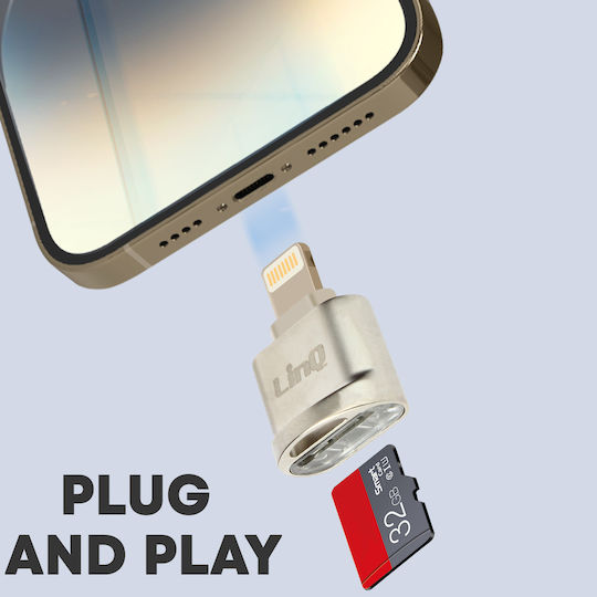 LinQ Card Reader Lightning για microSD Ασημί