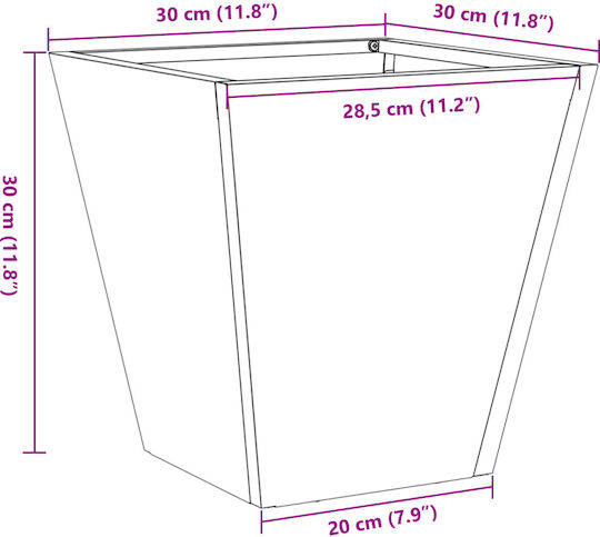 vidaXL Set of 2 Metallic Planter Boxes Light Gray 30cm