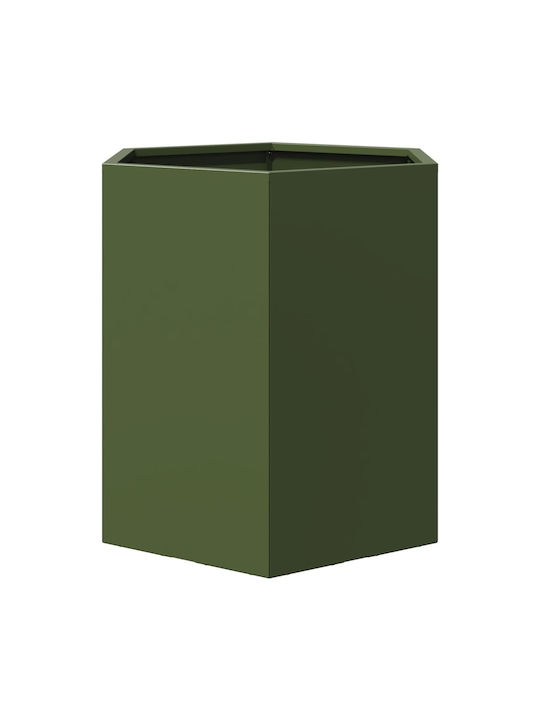 vidaXL Set 2 Planters Metal Olive Green