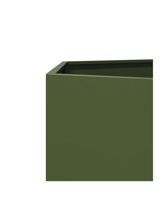 vidaXL Set 2 Planters Metal Olive Green
