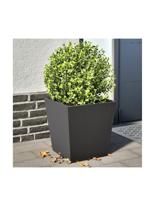 vidaXL Set 2 Planters Metal Black