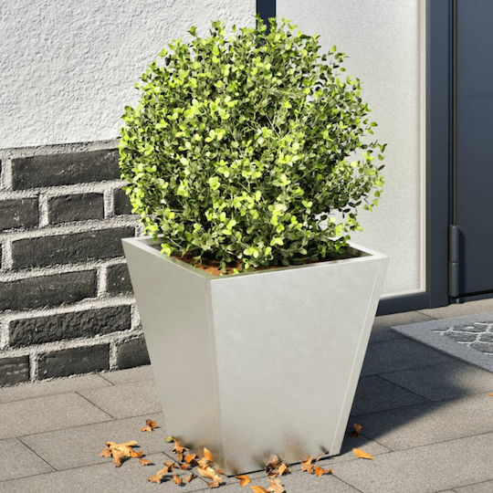 vidaXL Set of 2 Metallic Planter Boxes Light Gray 30cm