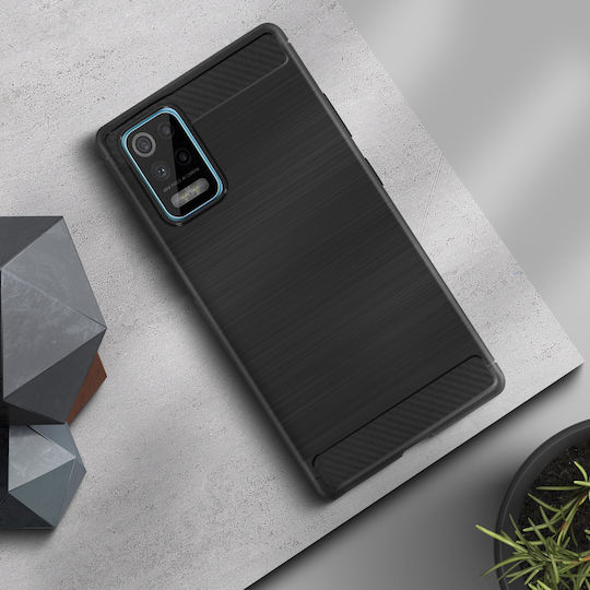 Lg K52 Lg K62 Reinforced Flexible Case Brushed Carbon Effect Black