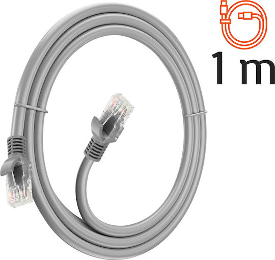 LinQ U/UTP Cat.6 (Gigabit) Καλώδιο Δικτύου Ethernet 1m Γκρι