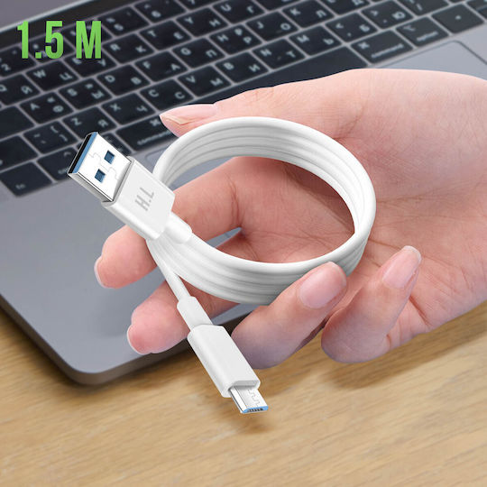 Avizar Regular USB 2.0 spre micro USB Cablu Alb 1.5m (DATA-VRAK-15M-A2M) 1buc