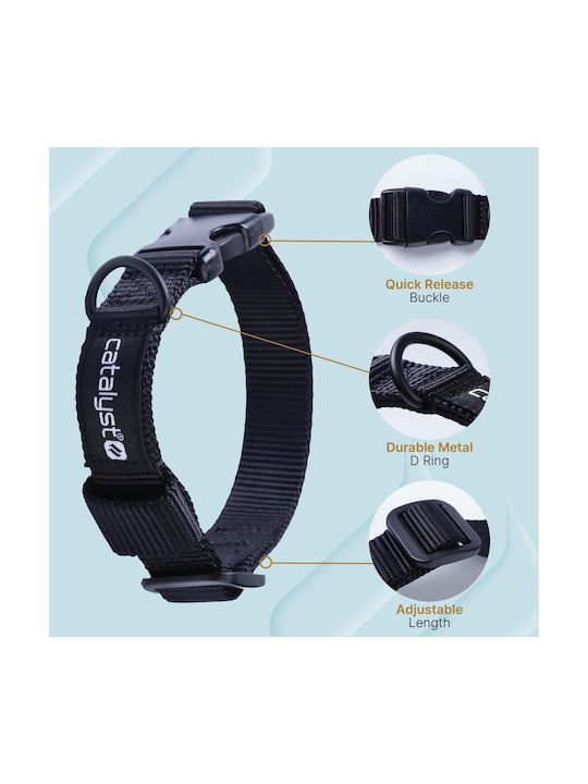 Catalyst Dog Collar Total Protection Clip-it Case Ρυθμιζόμενο Κολάρο Κατοικιδίων Αδιάβροχη Θήκη Apple Airtag Total Protection Clip-it Catalyst M 35-49 Cm Black Catpcblkm