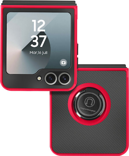 Ring Back Cover Μεταλλικό Κόκκινο (Galaxy Z Flip6 / Z Flip7 FE)