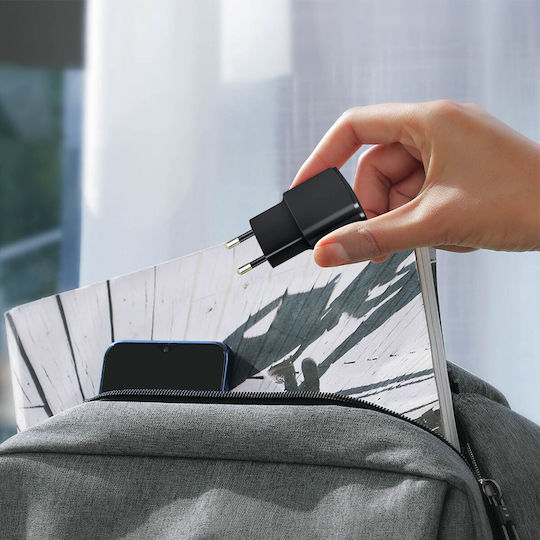 Forever Charger with USB-A Port and Cable USB-C Blacks (GSM032680)