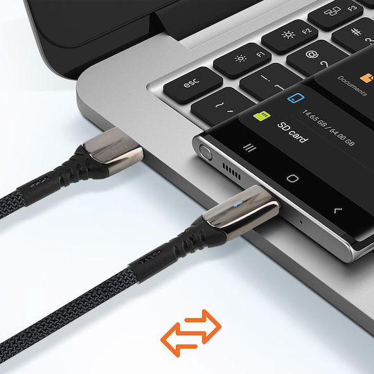 LinQ Braided USB 2.0 Cable USB-C male - USB-A Μαύρο 1m TPC-9717