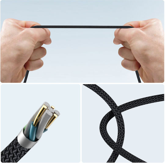 LinQ Braided USB 2.0 Cable USB-C male - USB-A Μαύρο 1m TPC-9717