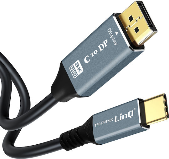LinQ Video Cable USB-C male - DisplayPort Μαύρο 1.8m TPC-DP8K60
