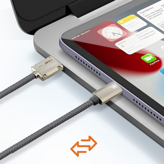 LinQ Braided USB 2.0 Cable USB-C male - USB-A Γκρι 1.2m TPC9997