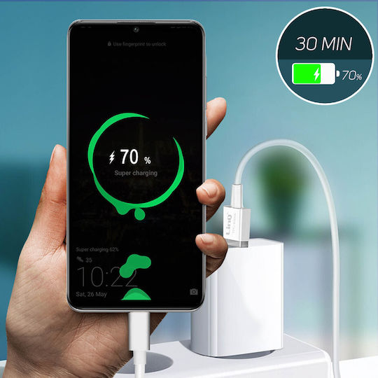 LinQ USB 2.0 Кабел USB-C Мъжки - USB-A Бял 1м TPC-K9208