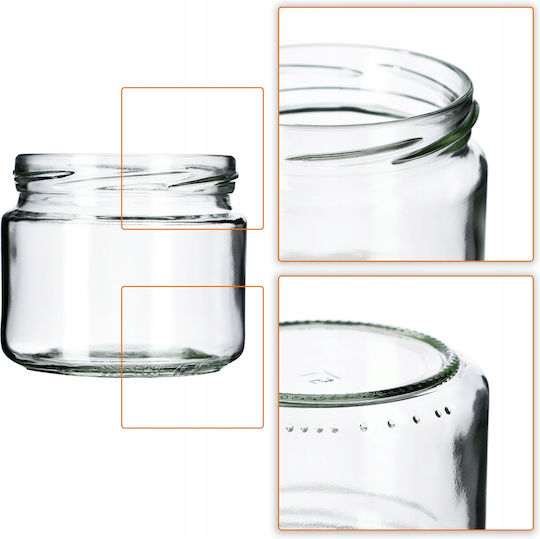 Kadax 50x Стъклен буркан 330ml Буркани Консерви Сладко Мед Капачки Fi82