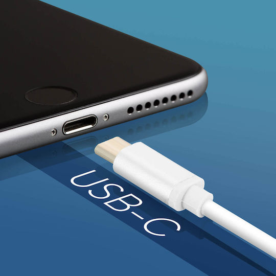 Avizar Редовна USB 2.0 Кабел USB-C мъжки - 3,5 мм мъжки Бял 1м