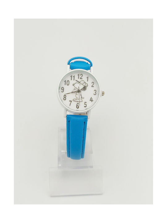 Kids Analog Watch with Rubber/Plastic Strap Light Blue