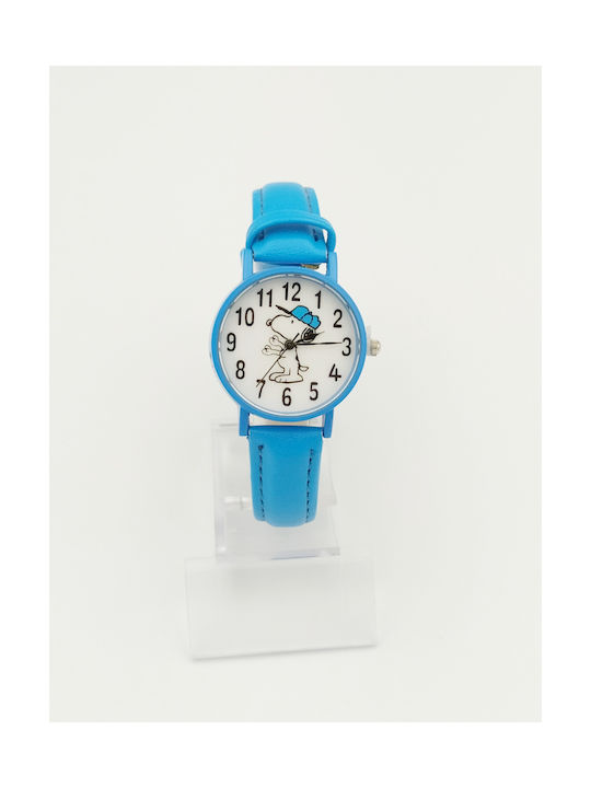 Kids Analog Watch with Rubber/Plastic Strap Light Blue