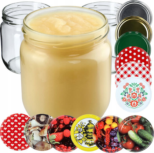 Kadax 12x Borcan 425ml Borcane de Sticlă Conserve Murături Miere Capace Fi82