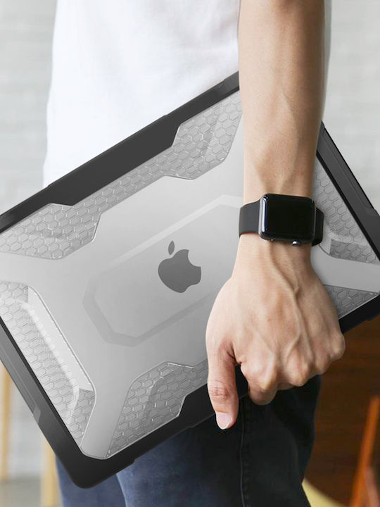 Supcase Чанта Протектор за лаптоп MacBook Pro 13" 2022/2020 Transparent Black BACK-UNIK-BK-MBP1320