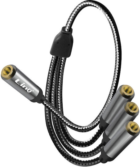 LinQ 3.5mm Weiblich auf 3.5mm 3x Weiblich Gray 1Stück F1F3