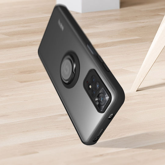 Case Xiaomi Redmi Note 11 11s Bi-material Metal Ring Black