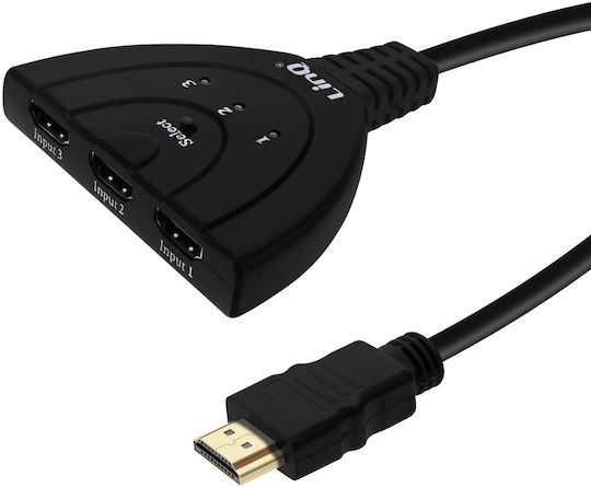 LinQ Μετατροπέας HDMI male σε HDMI 3x female 1τμχ VK-330