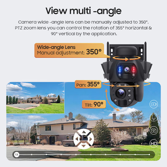 Sectec ST-5986M IP Κάμερα Παρακολούθησης Wi-Fi Full HD+ 3MP Αδιάβροχη Μπαταρίας με Αμφίδρομη Επικοινωνία και Φακό 2.8mm