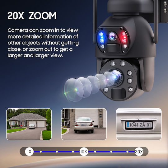 Sectec ST-5986M 4G IP Κάμερα Παρακολούθησης 4G Full HD+ 3MP Αδιάβροχη Μπαταρίας με Αμφίδρομη Επικοινωνία και Φακό 2.8mm