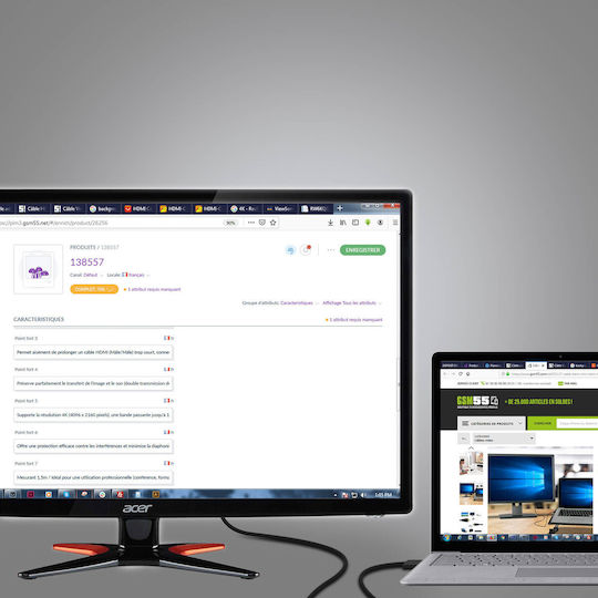 LinQ HDMI-Kabel männlich - HDMI-Buchse 1,5m Schwarze