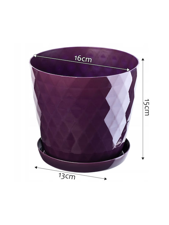 Kadax Plastic Flower Pot Saucer 16cm Purple