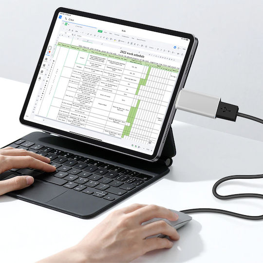 Avizar Μετατροπέας USB-C male σε USB-A female Ασημί 1τμχ OTG-WH-A2C