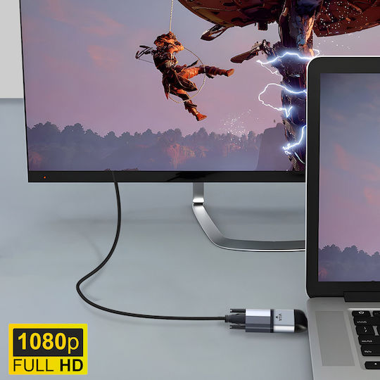 Avizar USB-C Männlich Zu USB-C Weiblich Gray 1Stück C2VGA